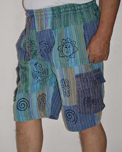 Patch Cotton Block Print Trousers