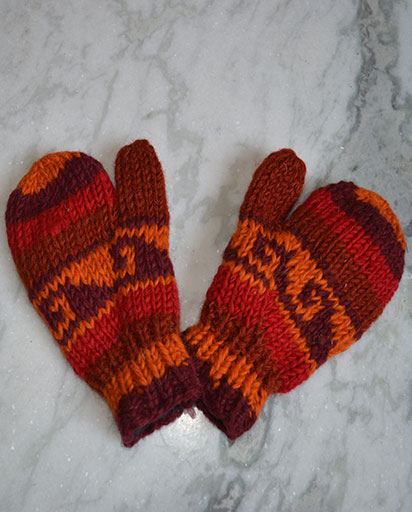 Children's Woolen Hand Knit Mittens