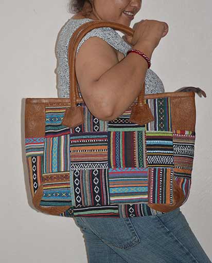 Patchwork Cotton Leather Bags