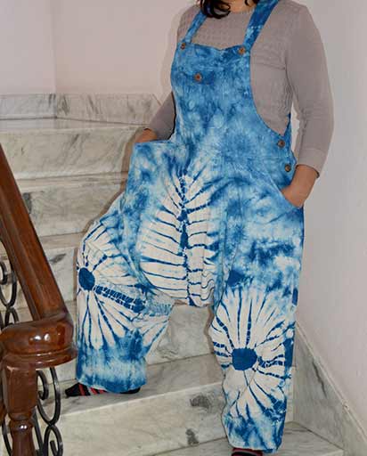 Tie Dyed Cotton Summer Dungarees