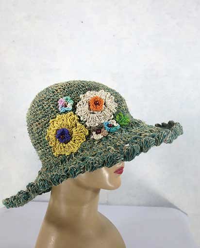 Hemp Cotton Flower Hat
