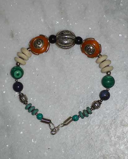 Hand carved Nepalese Beads Bracelet