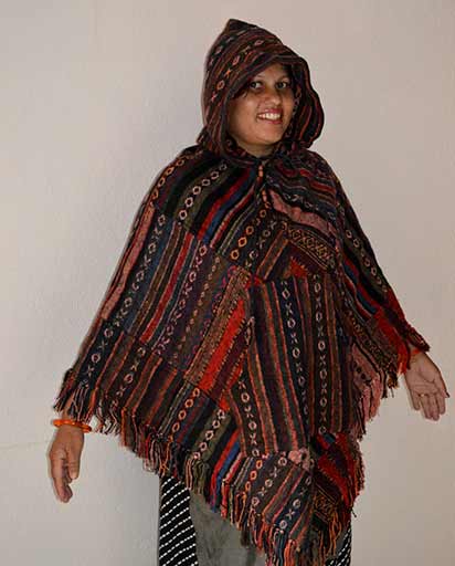 Thick Patch Cotton Brushed Ponchos