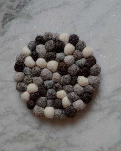 Wool Felted Ball Coasters