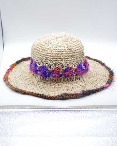 Recycled Silk Flower Hemp Hats