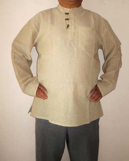 Mens Khaki Cotton Kurtha | Mens Clothing | Himalayan Exports