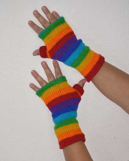 SHERPA Hand Knitted Himalayan Wool Mitten wrist palm warmers Glove Made in NEPAL