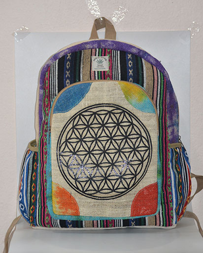 Tie Dyed Hemp Patch Hemp Backpack