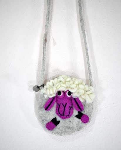 Childrens Wool Felted Sheep Bags