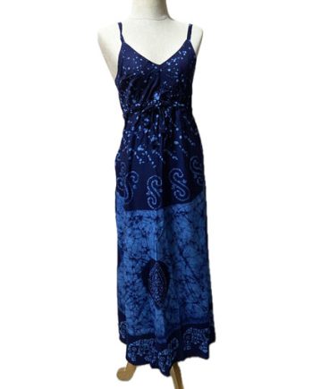 thumbnail image 2 of Handmade Cotton Boho Hippie Dress From Nepal – Short Sleeve Midi – Grey Multicolored 2 of 5